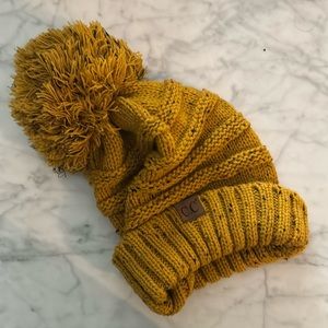 CC gold beanie